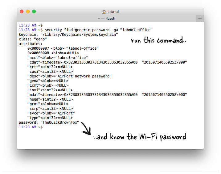tell network password for mac